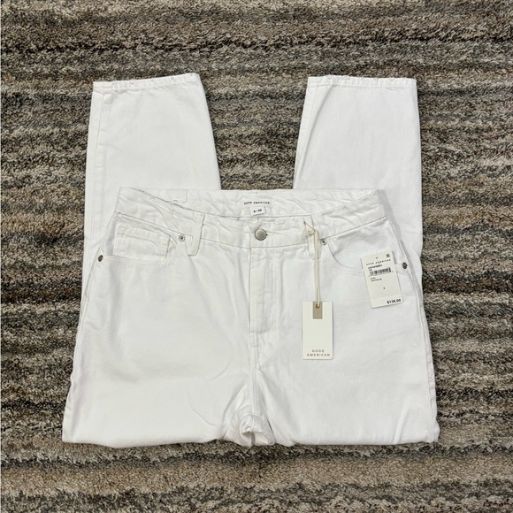 Good American Cropped Boyfriend Jeans Sz 8/29 NWT | Good American White Jeans - Picture 4 of 16